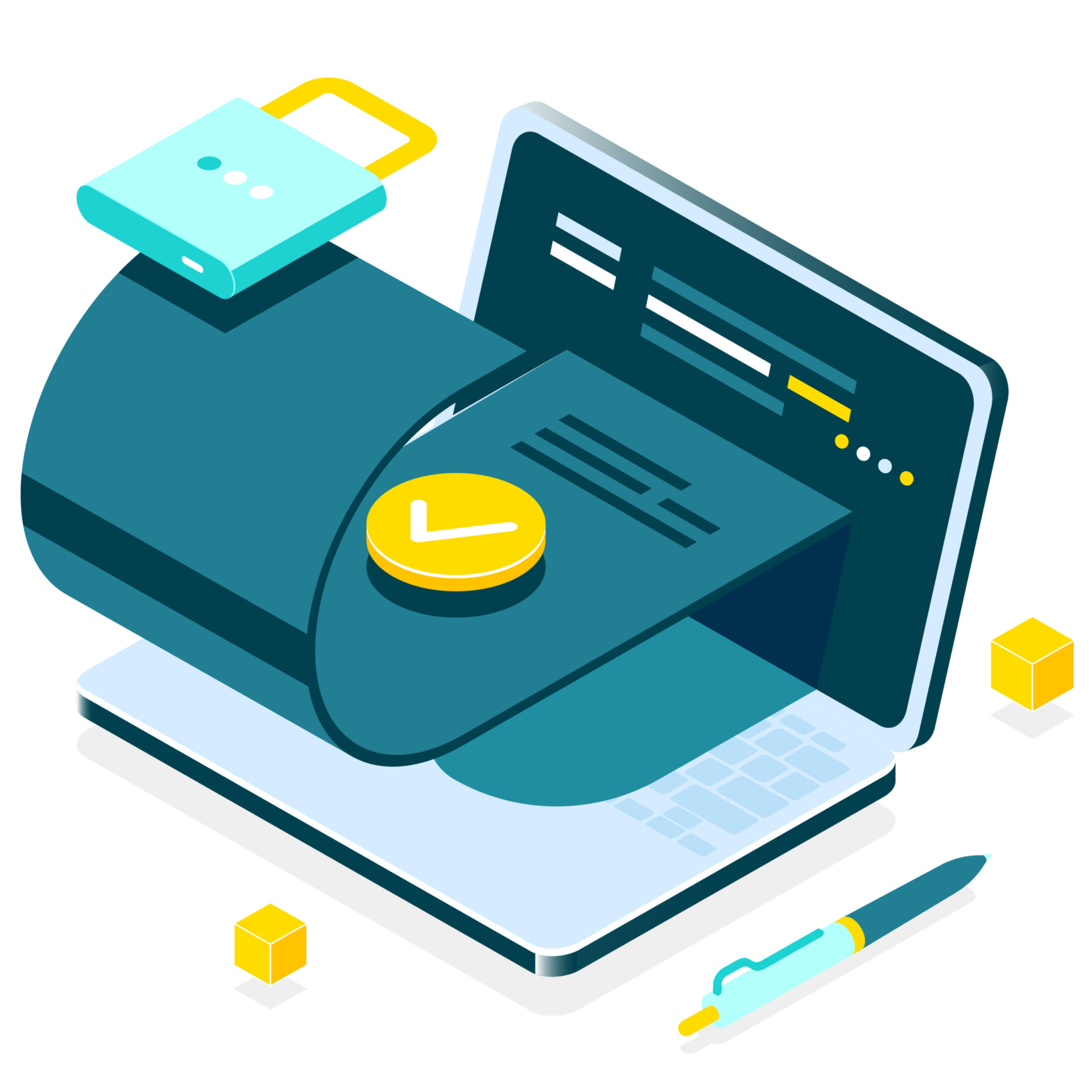 Exemple d'un contrat numérique sur un ordinateur avec la signature électronique des documents pour la dématérialisation.